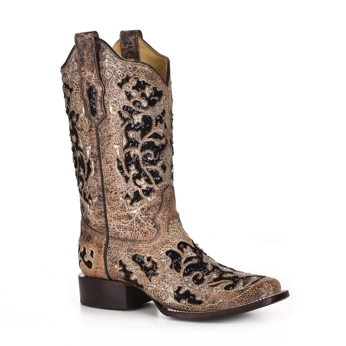 Charlotte Rustic Cowgirl Boots in Brown