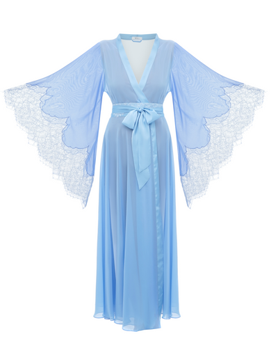 Seraphic Robe and Nightgown Set in Sky Blue