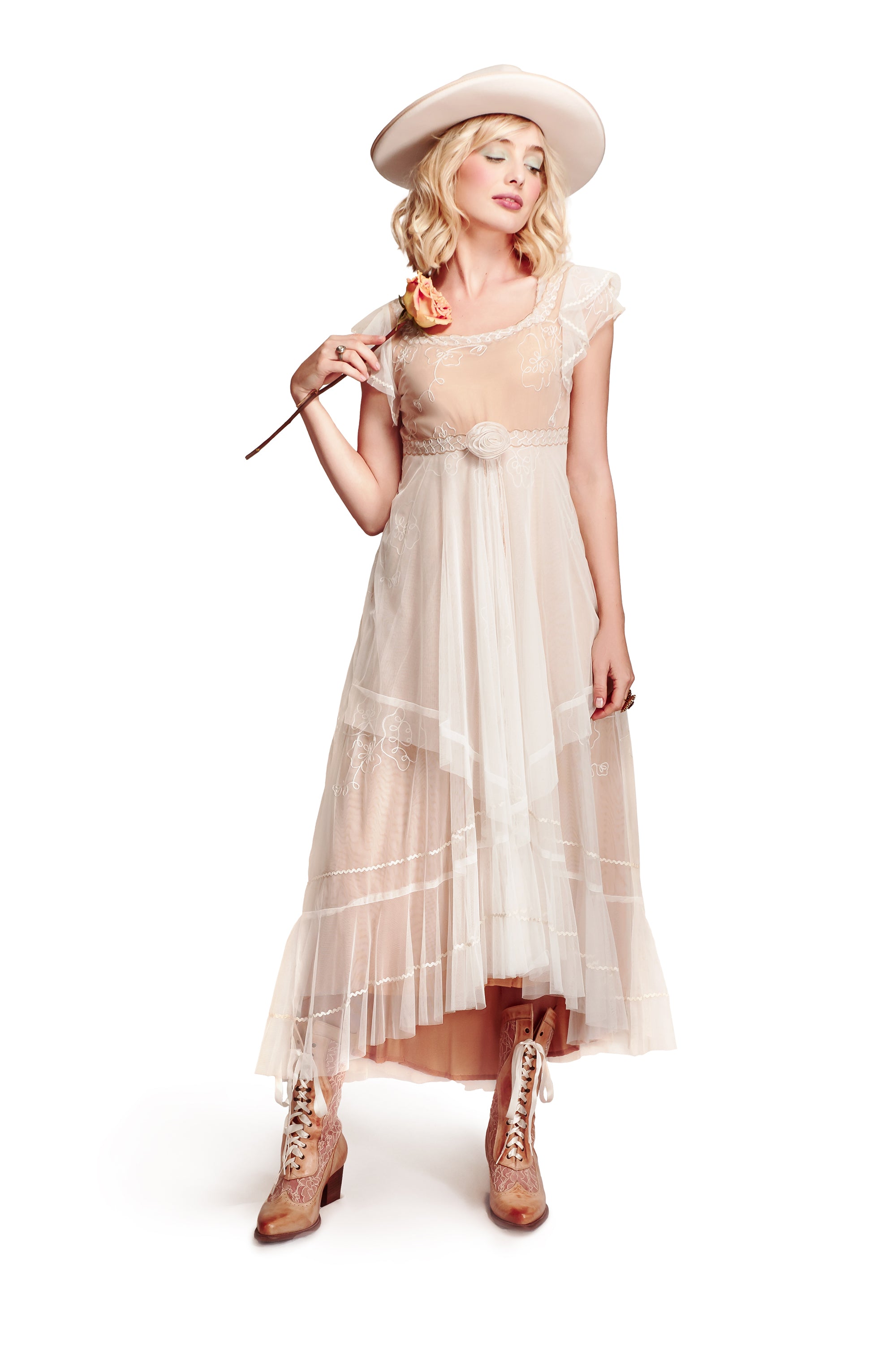 Savannah Desert Breeze Dress in Ivory-Gold by Nataya S / Ivory Savannah Desert Breeze Dress in Ivory-Gold by Nataya S / Ivory