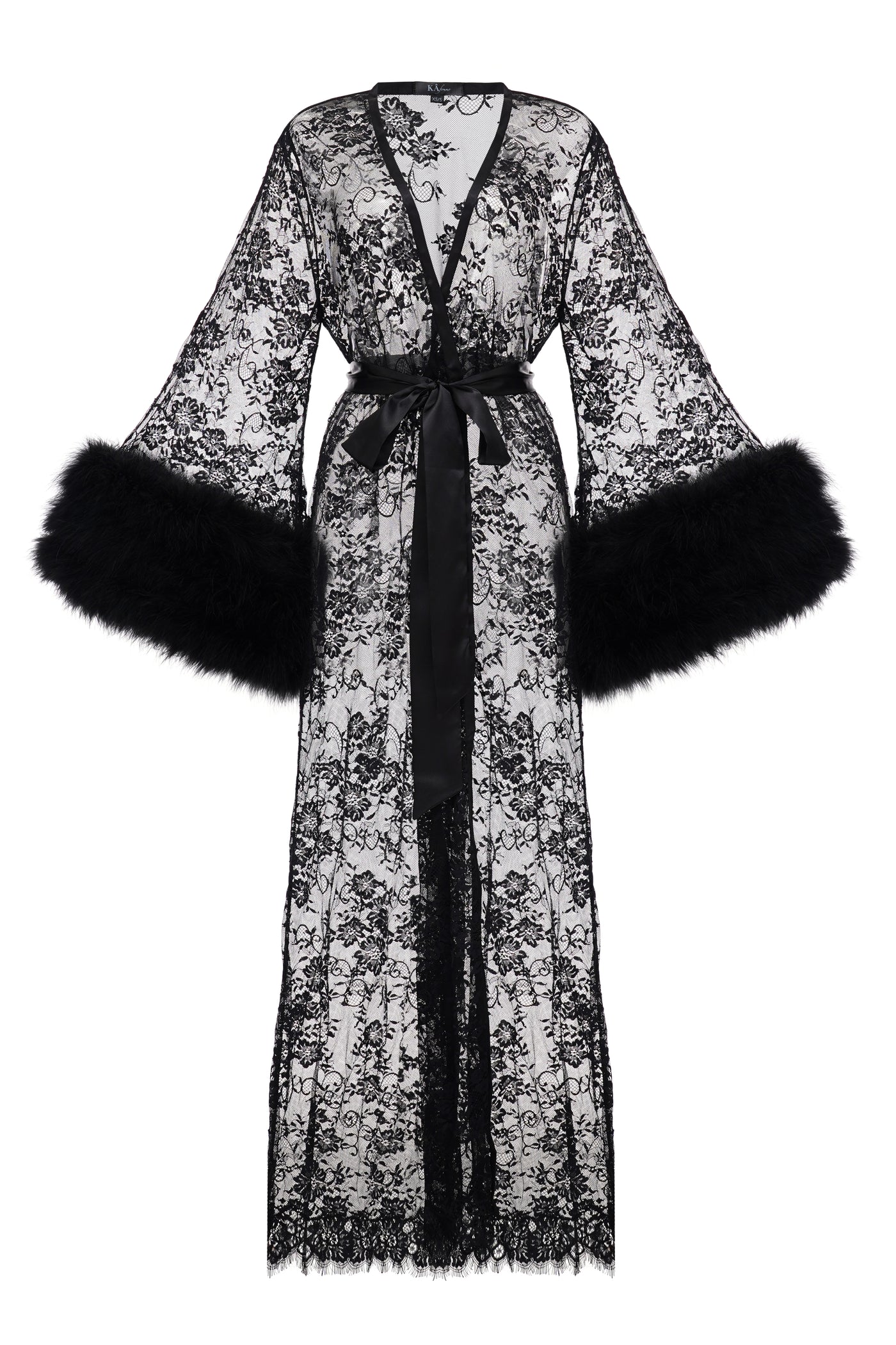 Rich Widow Robe and Nightgown Set in Black