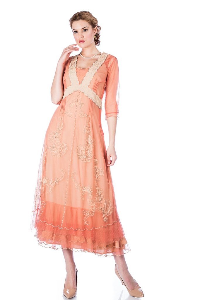 Vintage Titanic Style Dress in Rose Gold by Nataya WardrobeShop Vintage Titanic Style Dress in Rose Gold by Nataya WardrobeShop