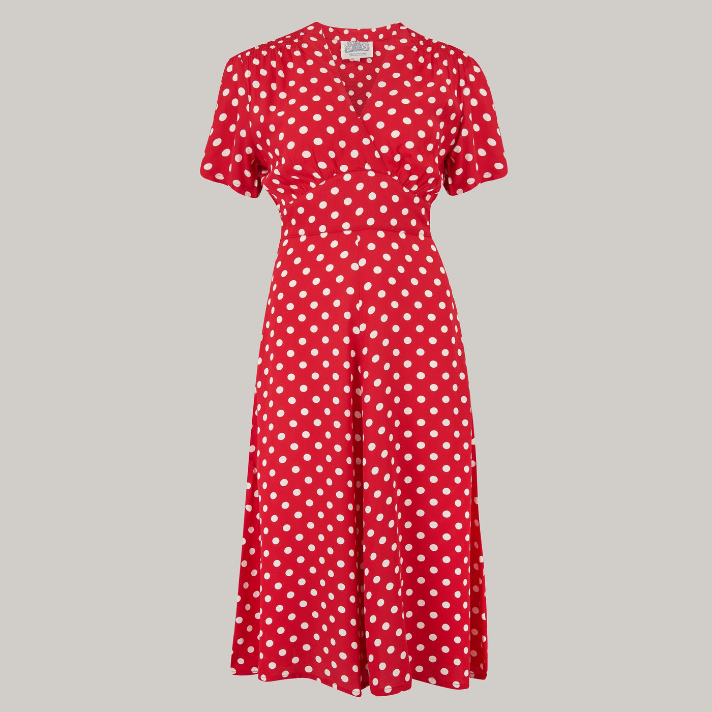 Crawford 1940s Dress in Red Spot
