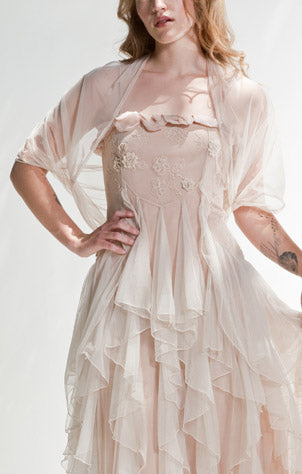 Rouched Tulle Shrug in Blush by Nataya - SOLD OUT