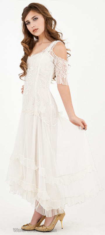 Venetian Wedding Dress in White by Nataya