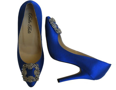 Sapphire Bridal Shoes in Victorian Style