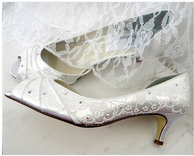 Wedding hand Painted shoes in Ivory, Model "Abbey" - SOLD OUT
