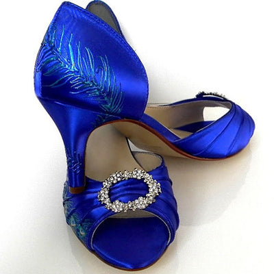 Vintage style bridal shoes in sapphire, Model "Milcah" - SOLD OUT