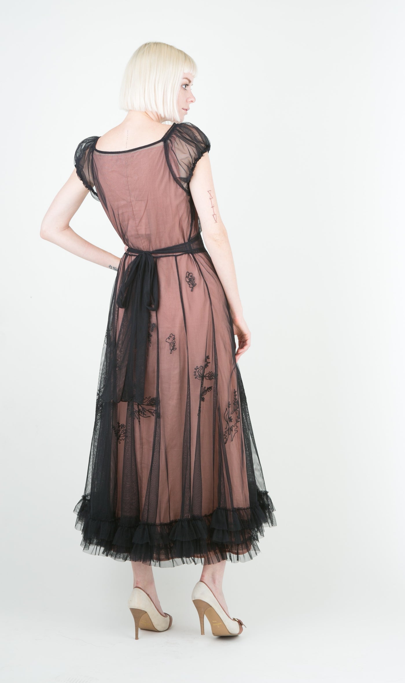 Ballerina Tea Party Dress in Black-Rose by Nataya - SOLD OUT