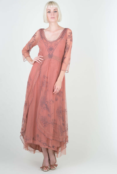Downton Abbey Tea Party Gown in Cinnamon by Nataya