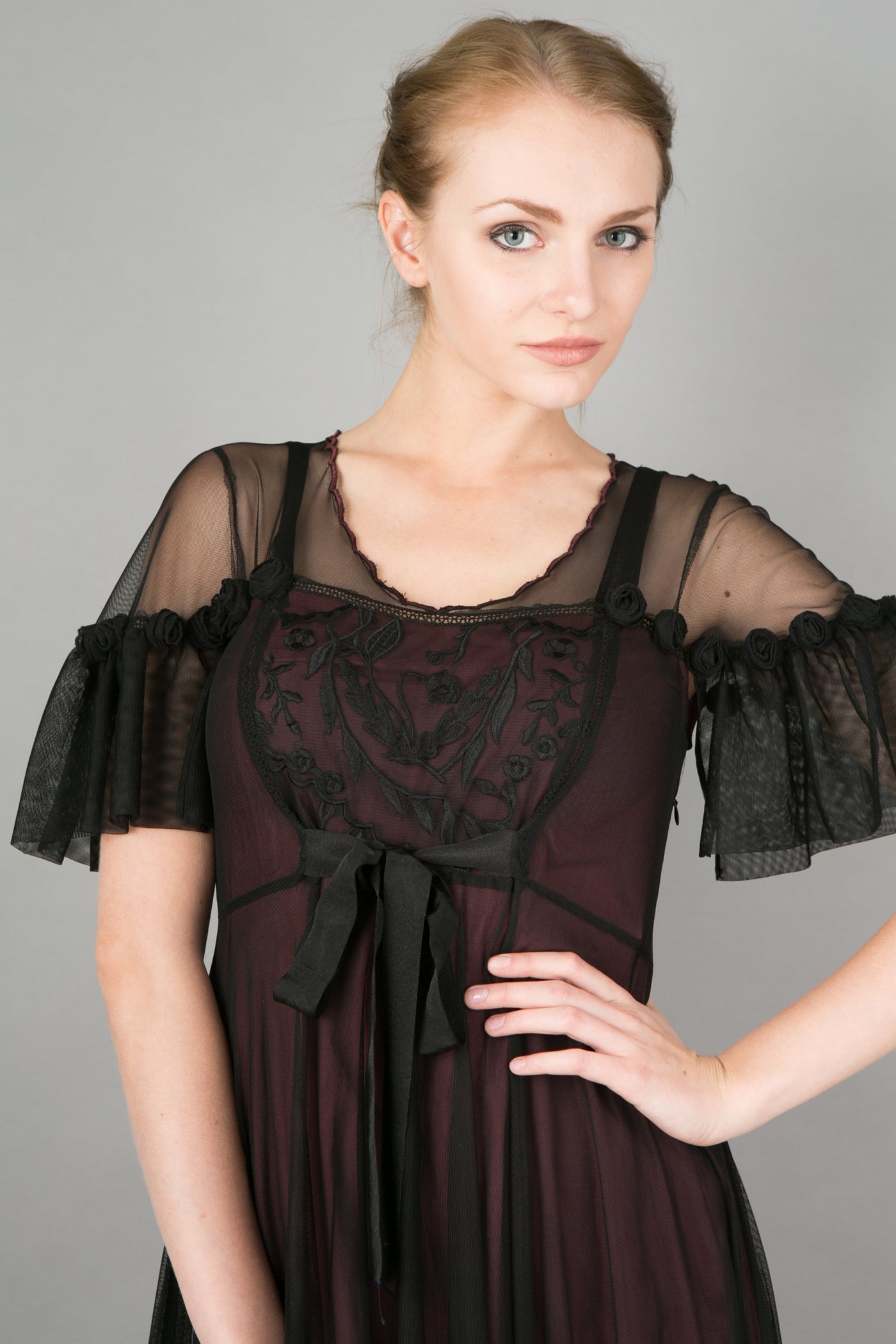 Romantic Black Andalusia Tea Party Dress by Nataya - SOLD OUT