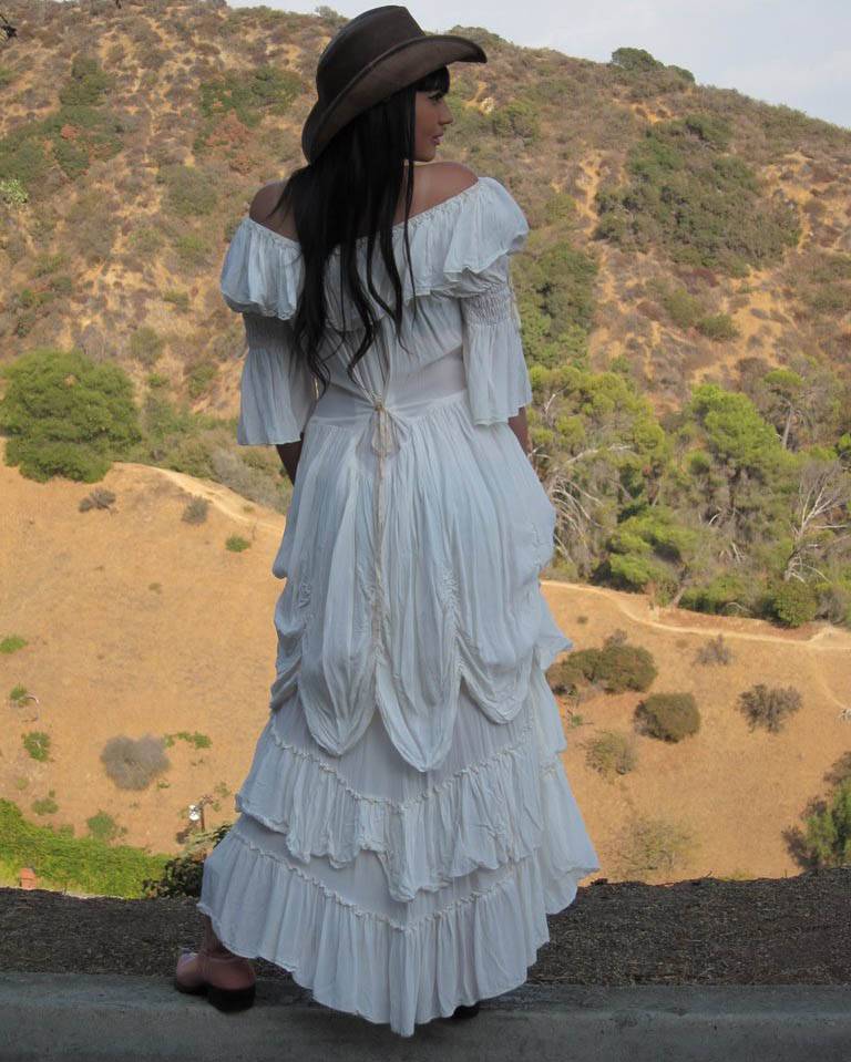 Cowgirl Ruffled Western Wedding Dress by Marrika Nakk