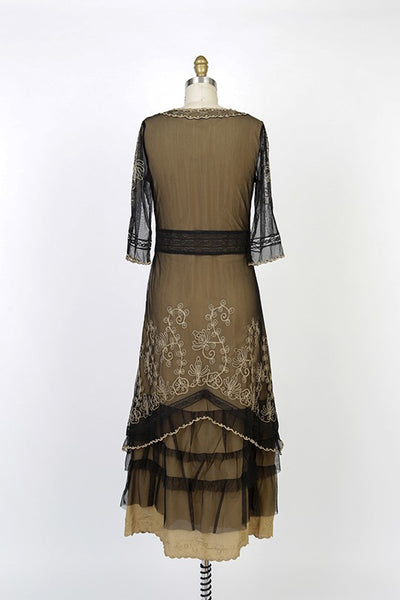 Titanic Tea Party Dress in Black Gold by Nataya - SOLD OUT