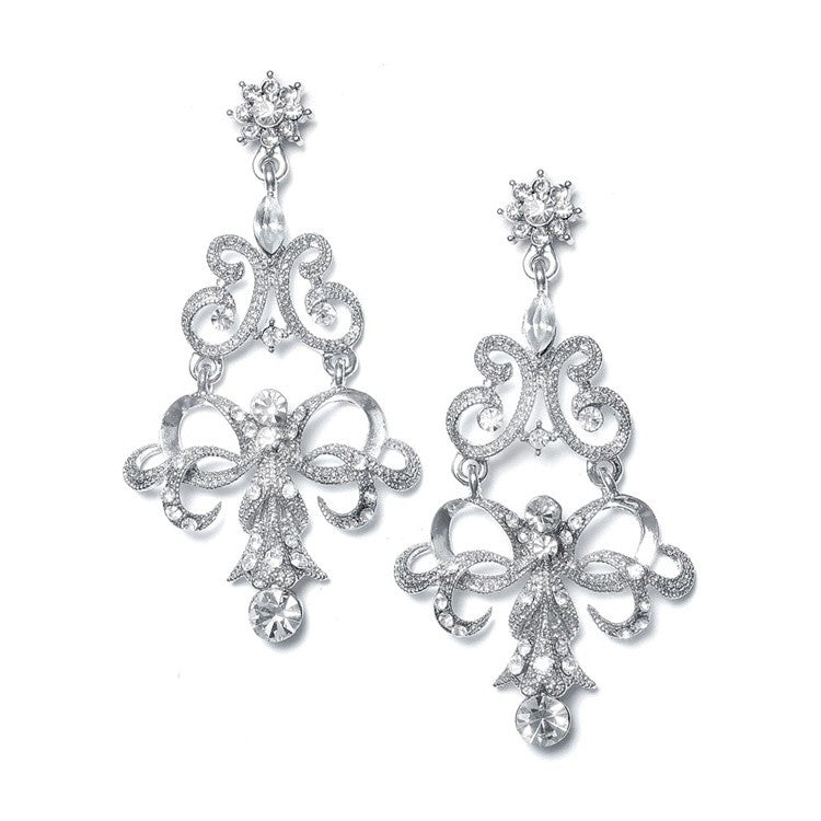Vintage Ribbon Crystal Chandelier Earrings - SOLD OUT