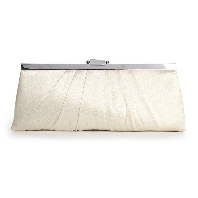 Sleek Framed Satin Wedding Purse in Ivory - SOLD OUT