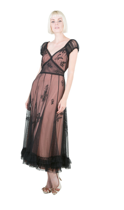 Ballerina Tea Party Dress in Black-Rose by Nataya - SOLD OUT