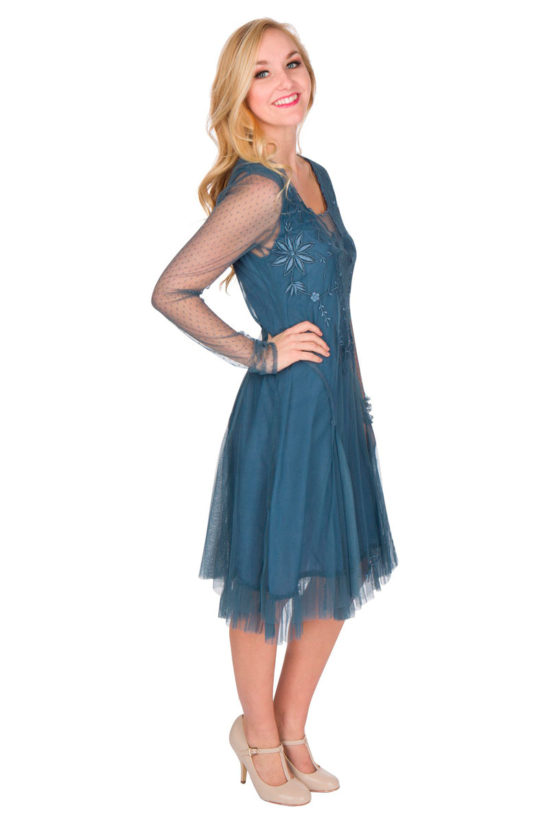Serenity Vintage Style Party Dress in Sapphire by Nataya