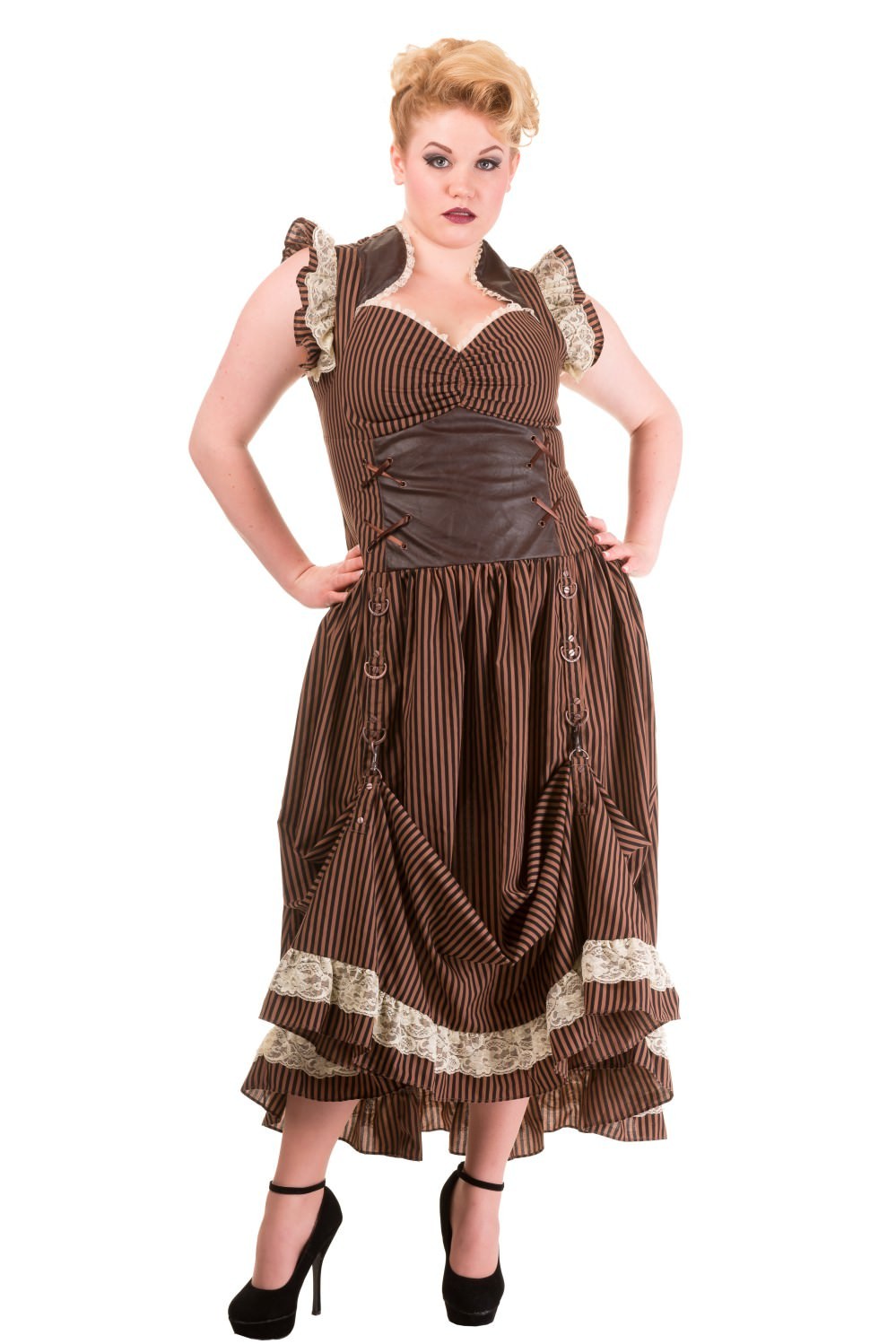 Victorian Steampunk Dress in Stripe - SOLD OUT