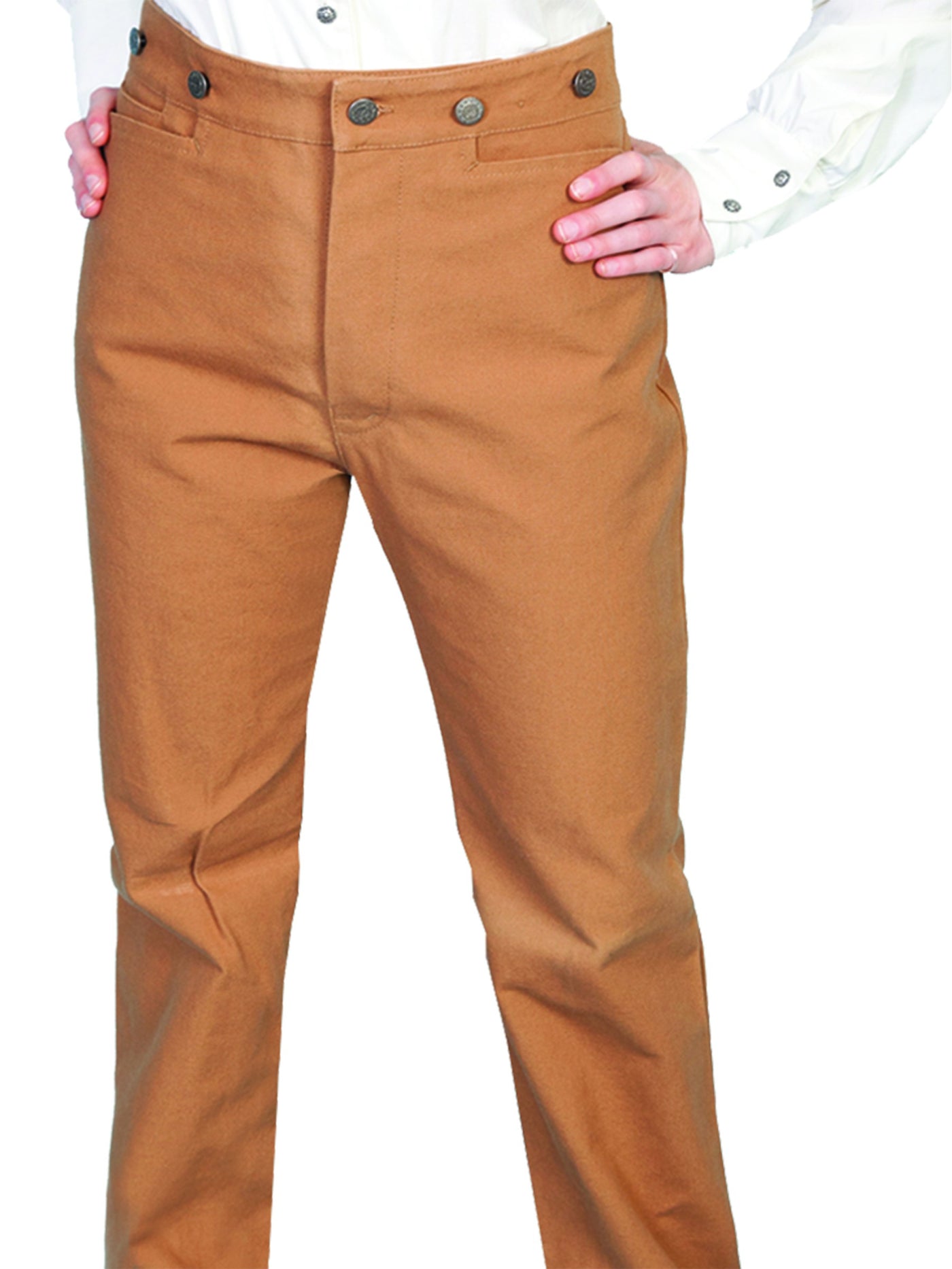Victorian Style Canvas Pants in Brown