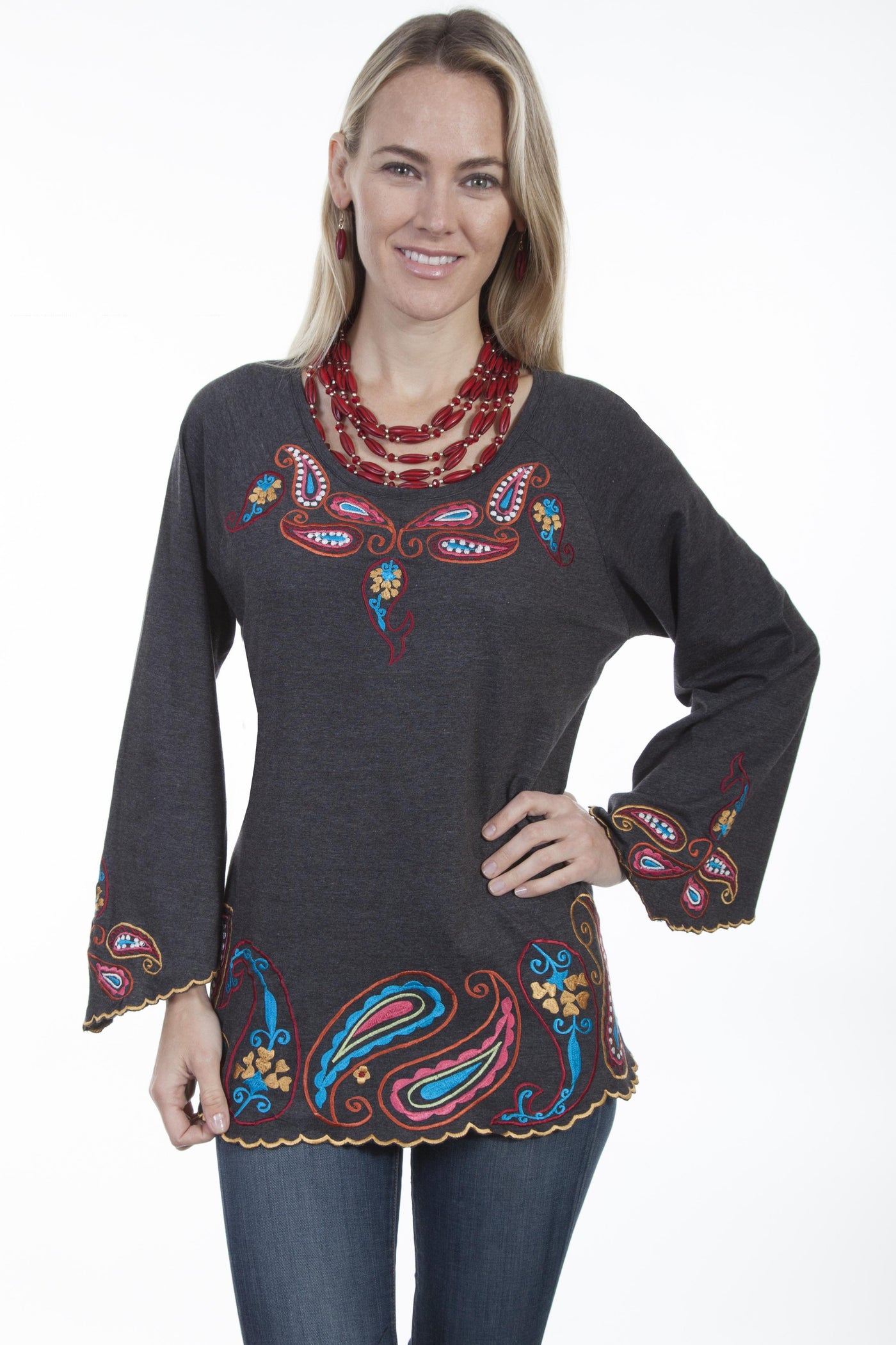 Ethnic Style Tunic in Charcoal - SOLD OUT