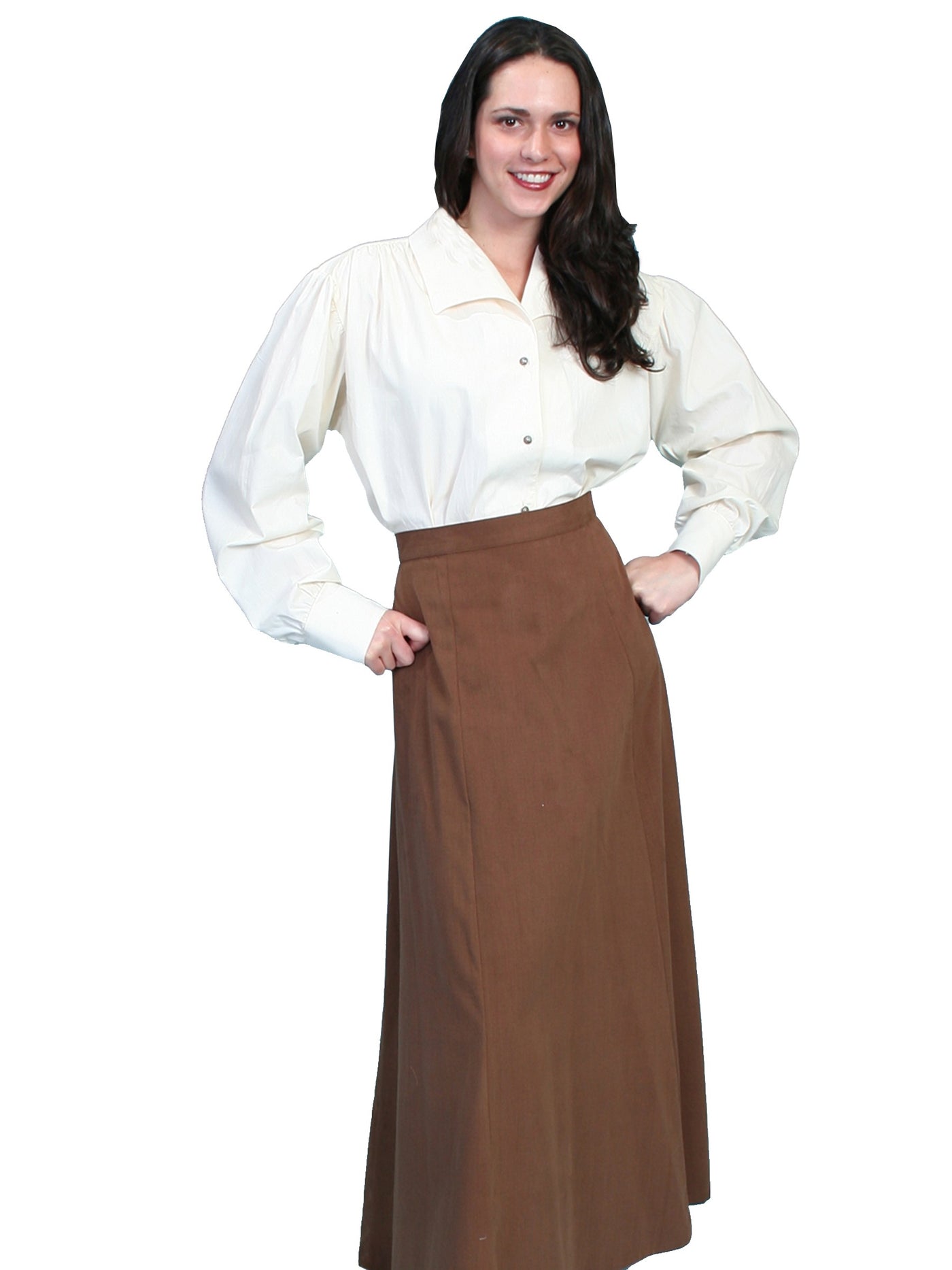 Classic Victorian Five Gore Skirt in Brown - SOLD OUT