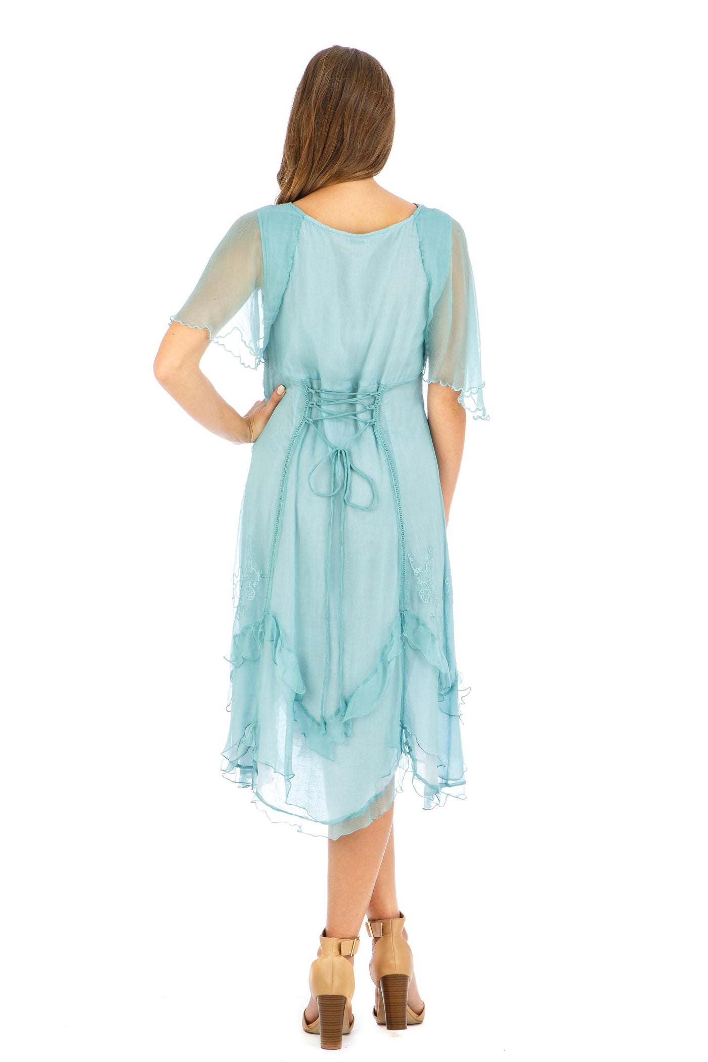 Jacqueline Vintage Style Party Dress in Turquoise by Nataya