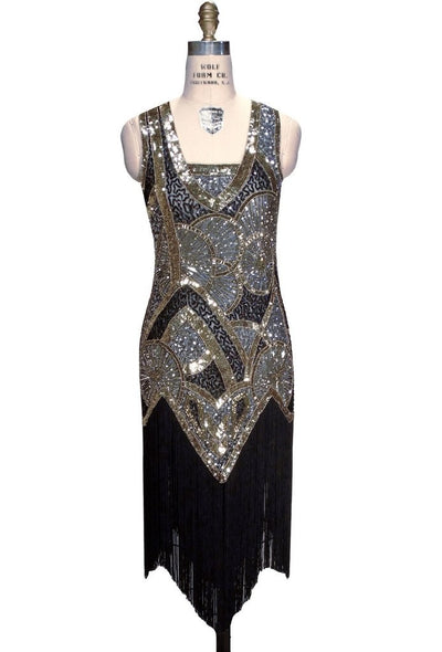 Charleston Art Deco Party Dress in Sapphire - SOLD OUT
