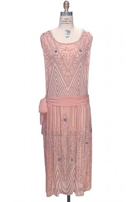 1920s Inspired Art Deco Dress in Blush - SOLD OUT
