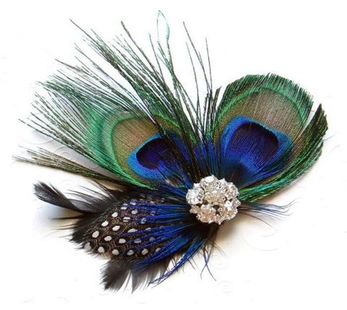 Flapper Style Peacock Rhinestone Fascinator - SOLD OUT