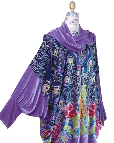 1920s Style Peacock Cocoon Coat in Thistle - SOLD OUT