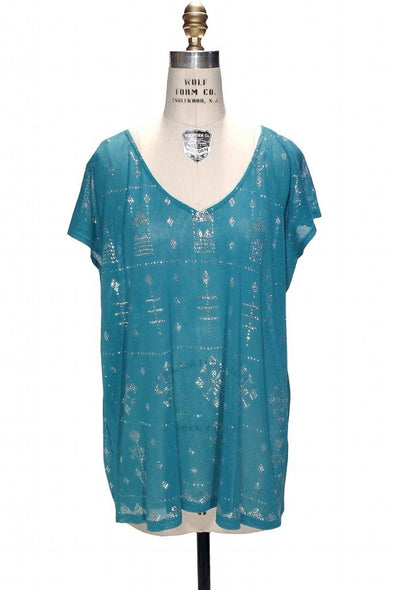 Gatsby Inspired Tunic Dress in Silver-Turquoise - SOLD OUT