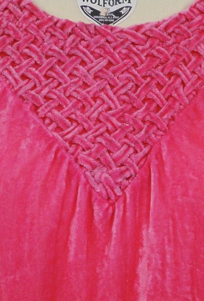 Flapper Style Velvet Smocked Tunic in Electric Pink - SOLD OUT