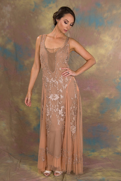 Enchanting Ivy Dress in Peach-Beige by Nataya - SOLD OUT