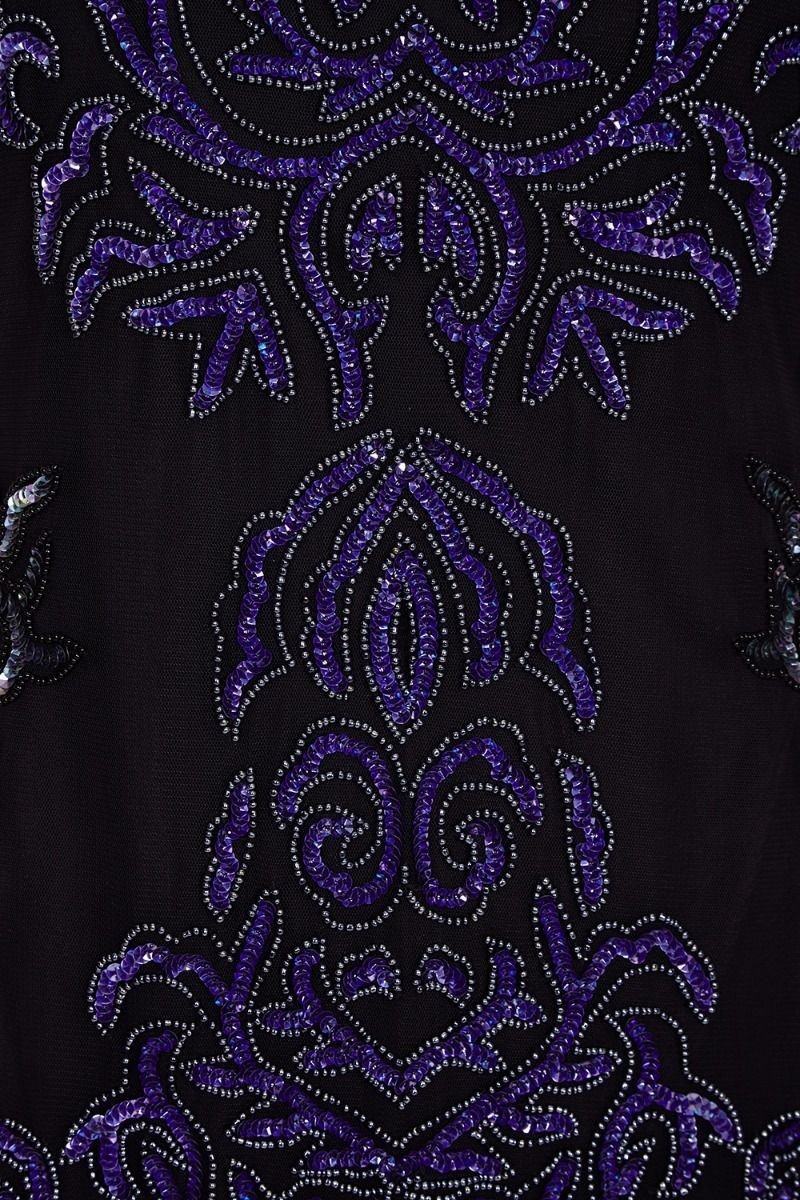 Great Gatsby Style Party Dress in Black Purple