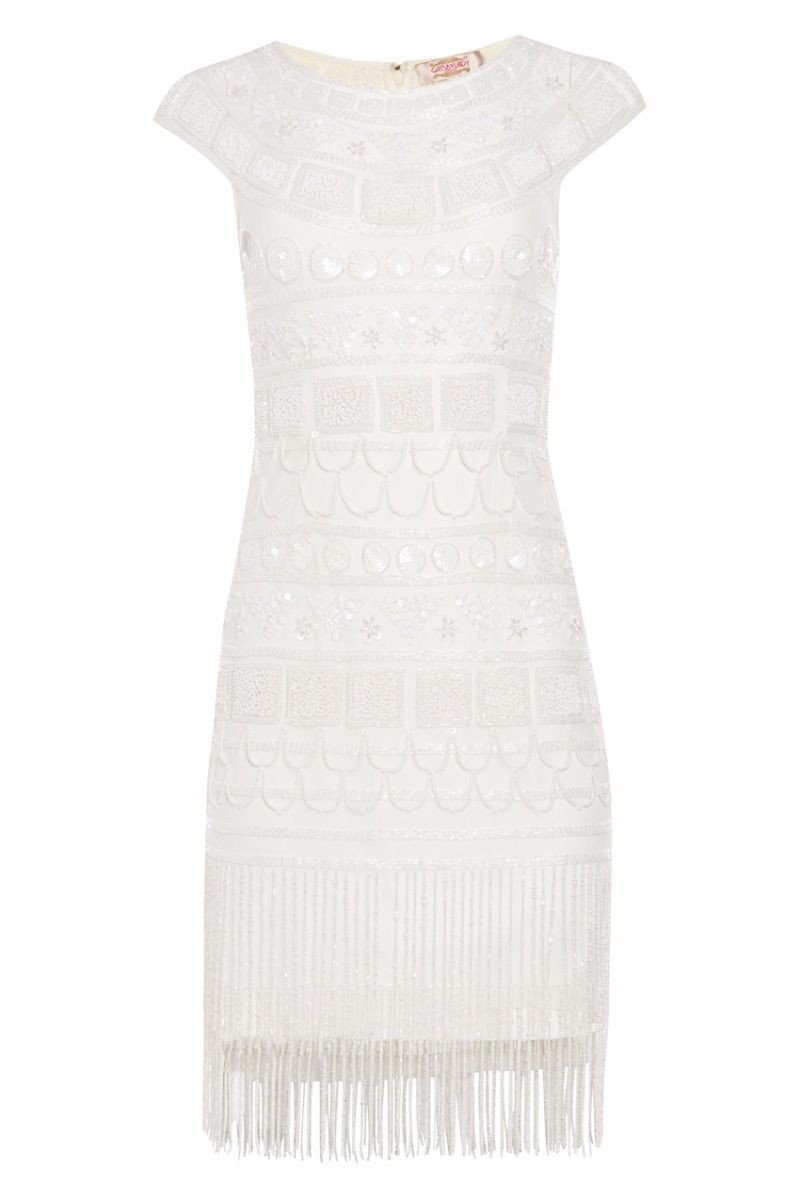 Great Gatsby Inspired Fringe Dress in Off White - SOLD OUT