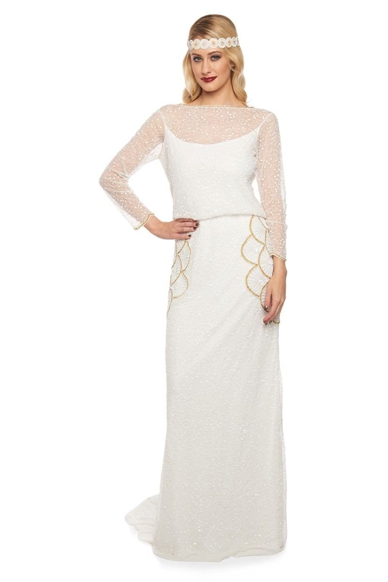 Great Gatsby Wedding Gown in White Gold - SOLD OUT