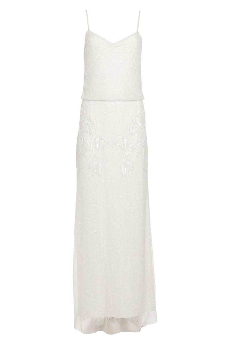 1920s Inspired Wedding Maxi Dress in Off White