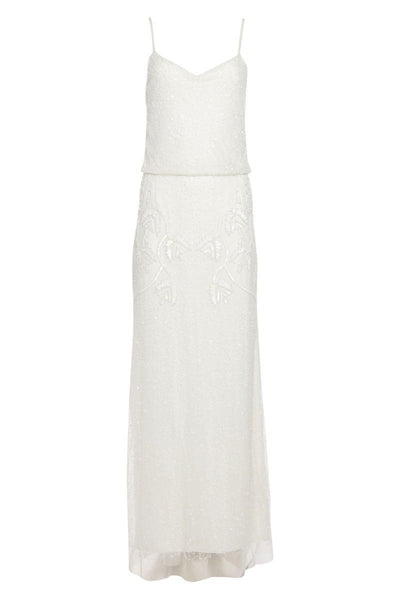 1920s Inspired Wedding Maxi Dress in Off White