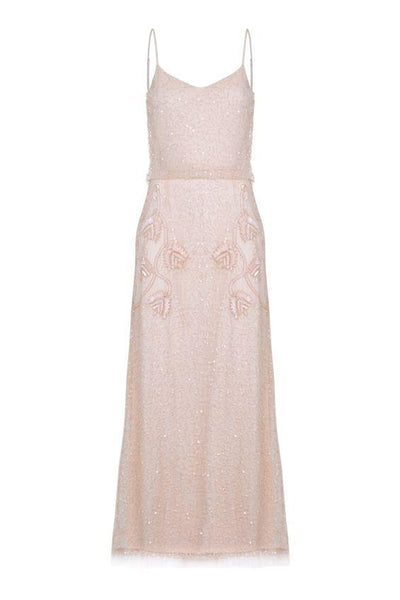 1920s Inspired Wedding Maxi Dress in Blush