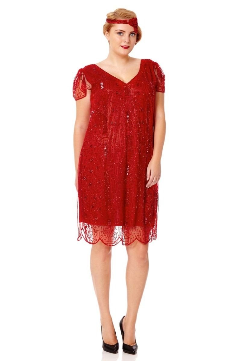 1920 Style Beaded Dress in Red - SOLD OUT