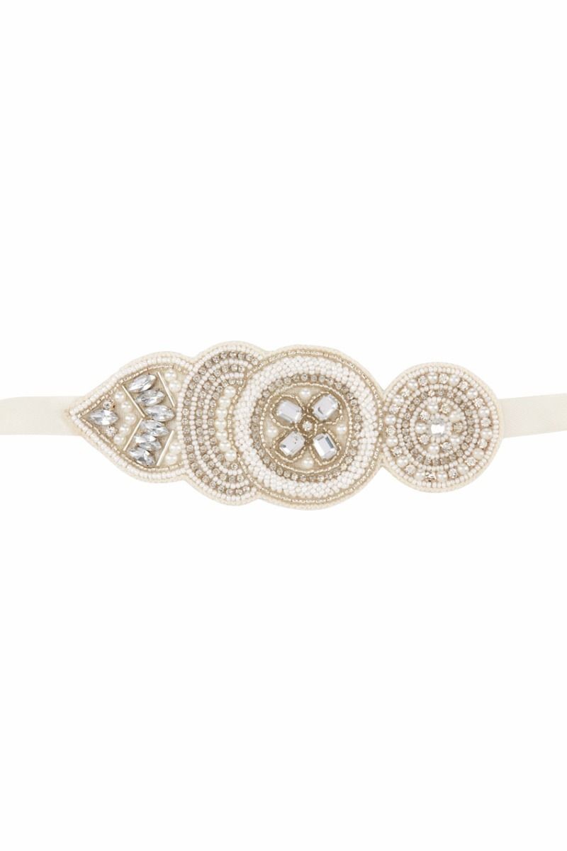 Gatsby Style Hand Beaded Bracelet in Cream - SOLD OUT
