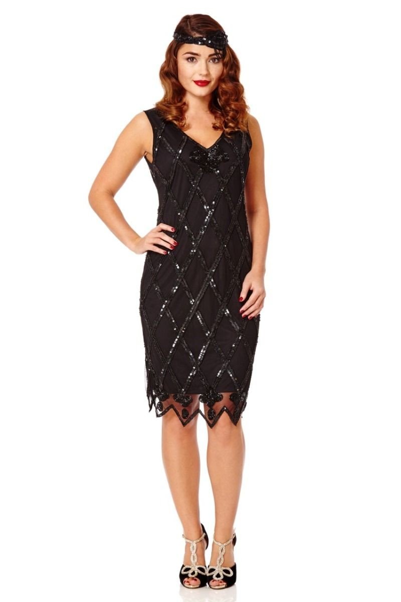 Flapper Style Sequined Dress in Black – WardrobeShop