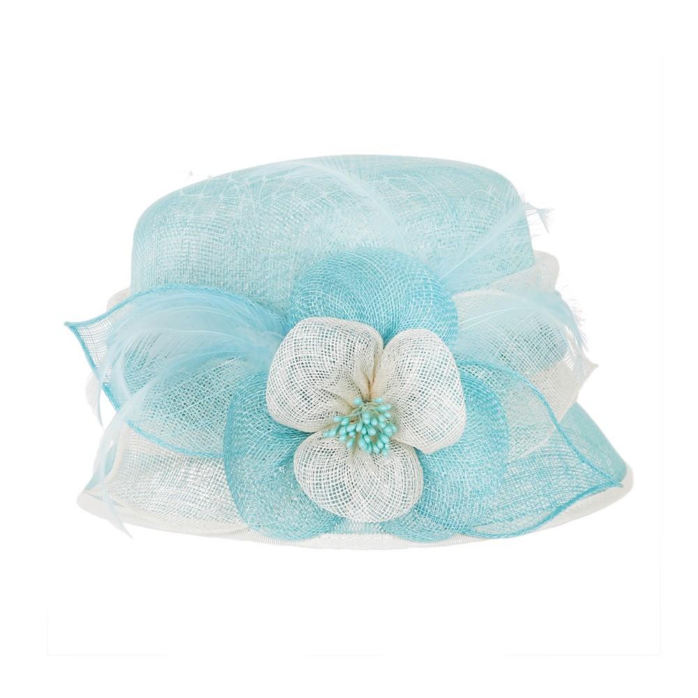 1920s Flapper Sinamay Hat in Aqua - SOLD OUT
