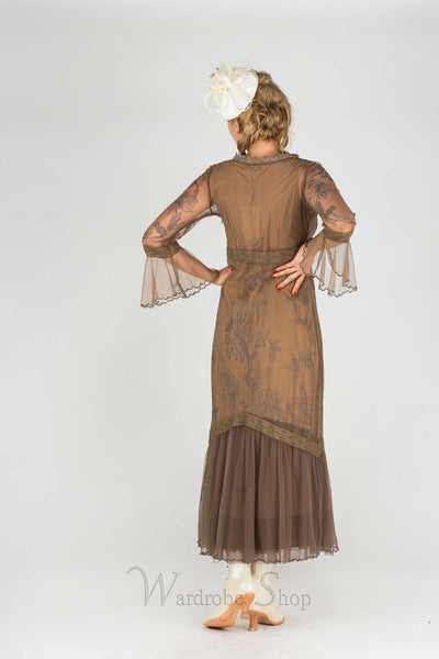 "Dark Romance" Vintage Inspired Party Dress in Antique by Nataya - SOLD OUT