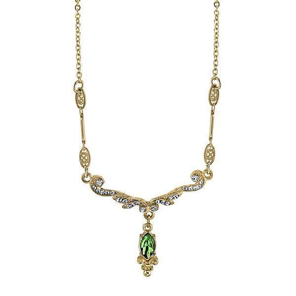 Downton Abbey Emerald Crystal Necklace