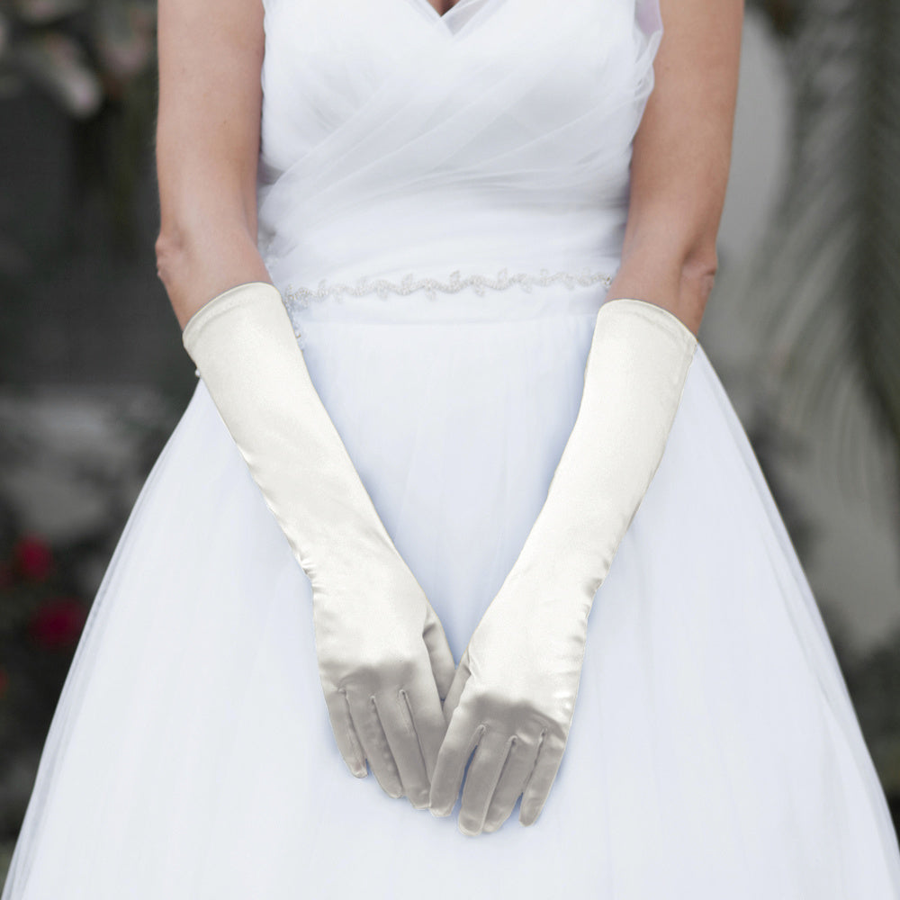 Long Wedding Gloves in Ivory WardrobeShop Long Wedding Gloves in Ivory WardrobeShop
