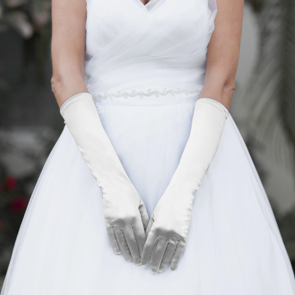 Above Elbow Wedding Gloves in White Above Elbow Wedding Gloves in White