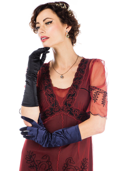 40007 New Vintage Titanic Tea Party Dress in Wine Black by Nataya