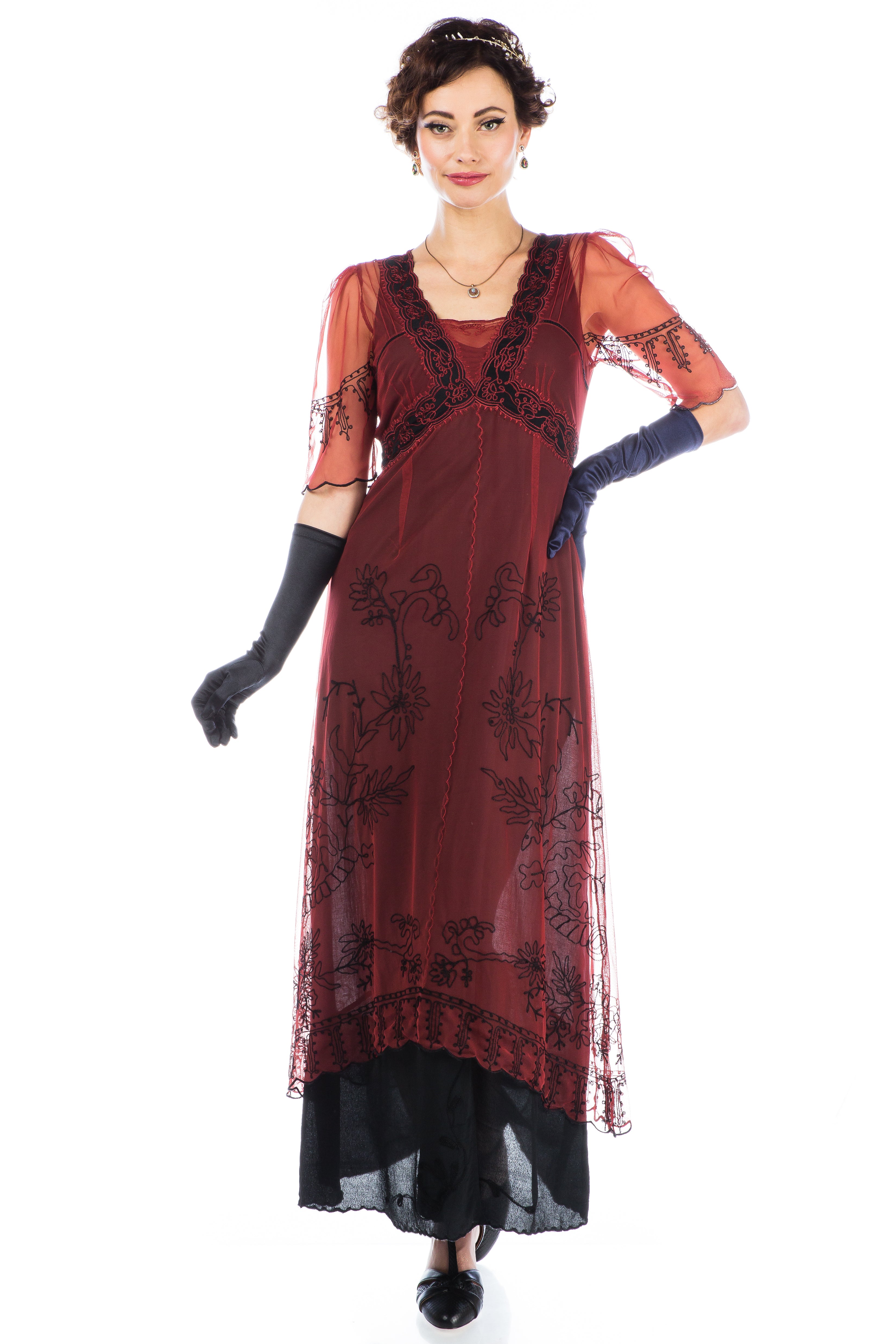 New Vintage Titanic Tea Party Dress in Wine Black by Nataya – WardrobeShop