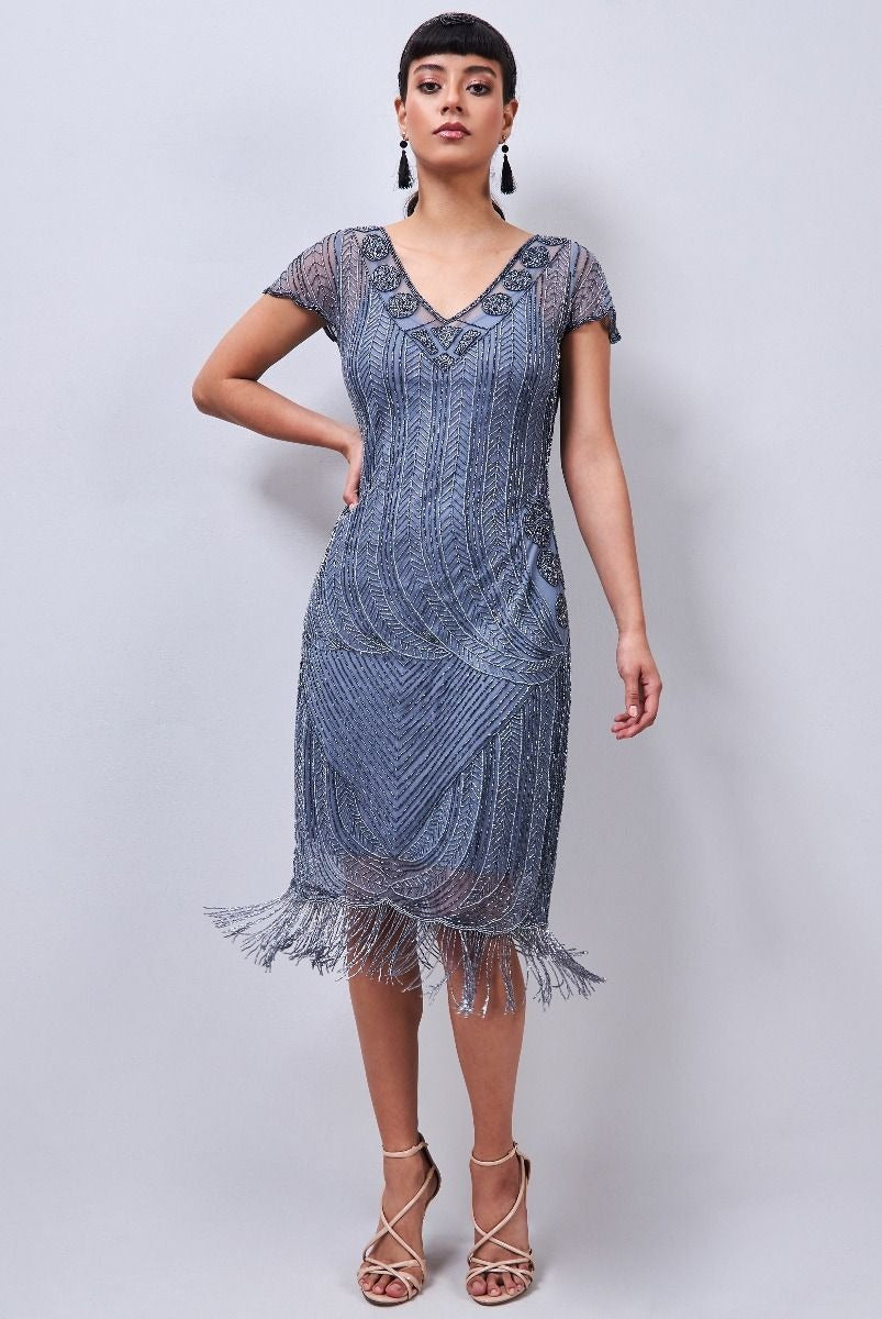 grey flapper dress Crochet Flapper Dress