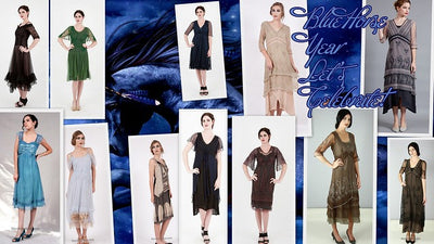 The best vintage style dresses for coming 2014 blue horse year